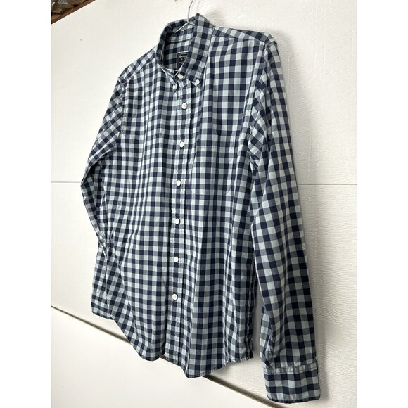 Abercrombie & Fitch Men's Adult Sz Large Blue Plaid Long Sleeve Button Shirt - Picture 11 of 15